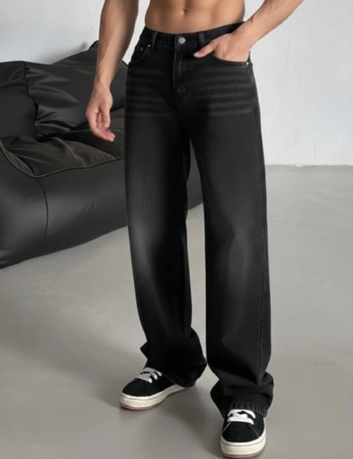 Gazal Fashions Straight Fit Clean Look Men's High-Rise Jeans - Black - Jeans | Buy online on ZillyBuy