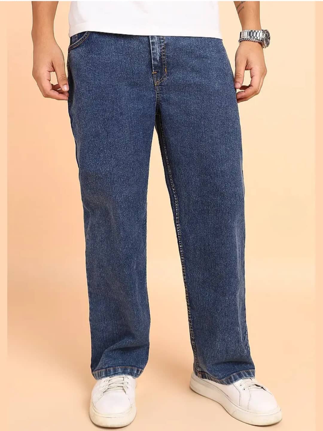 Gazal Fashions Straight Fit Solid High-Rise Men's Jeans - Blue - Jeans | Buy online on ZillyBuy