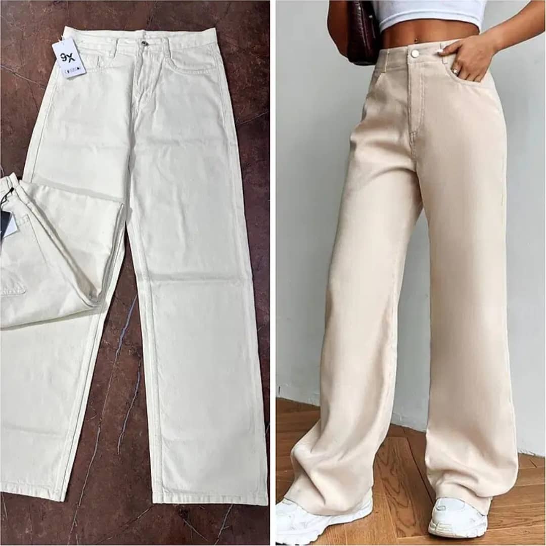 Gazal Fashions Women's Baggy High-Rise Jeans ( Cream ) - Jeans | Buy online on ZillyBuy