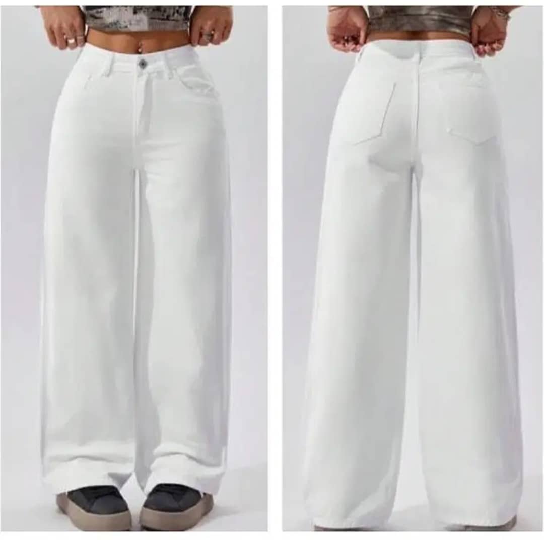 Gazal Fashions Women's Baggy High-Rise Jeans ( White ) - Jeans | Buy online on ZillyBuy