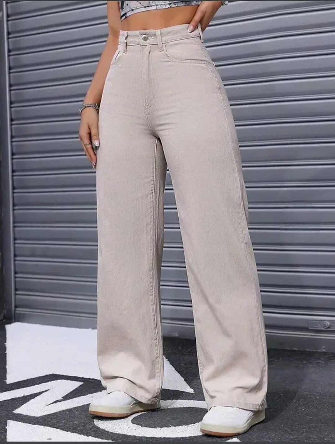 Gazal Fashions Women's Straight Fit High-Rise Jeans ( Beige ) - Jeans | Buy online on ZillyBuy