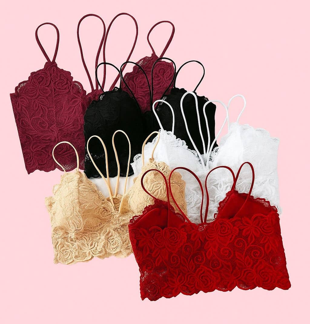 Kamini Pack of 5 Lace Lightly Padded Everyday Bra For Women ( Multicolor )