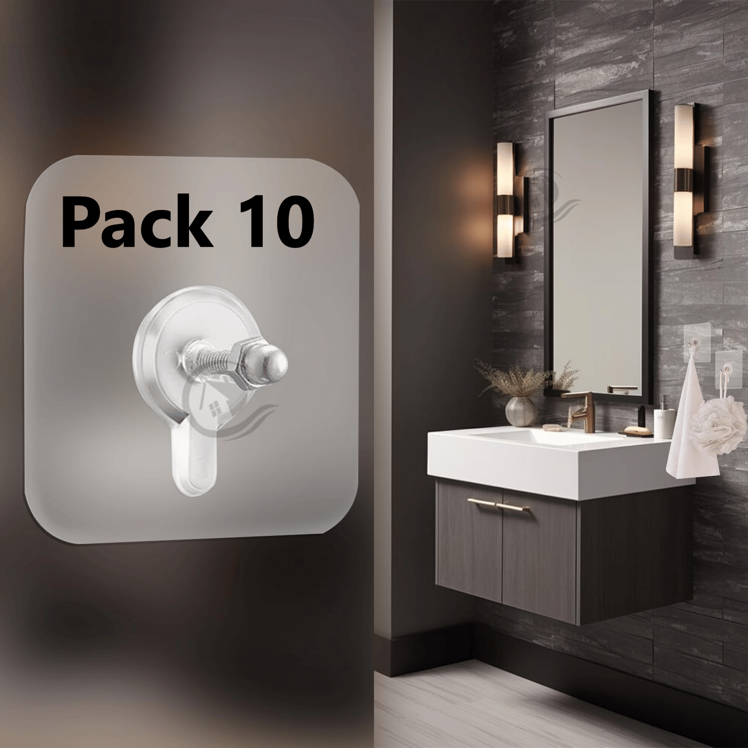 Self Adhesive PVC Flower Wall Hooks (Pack of 10)