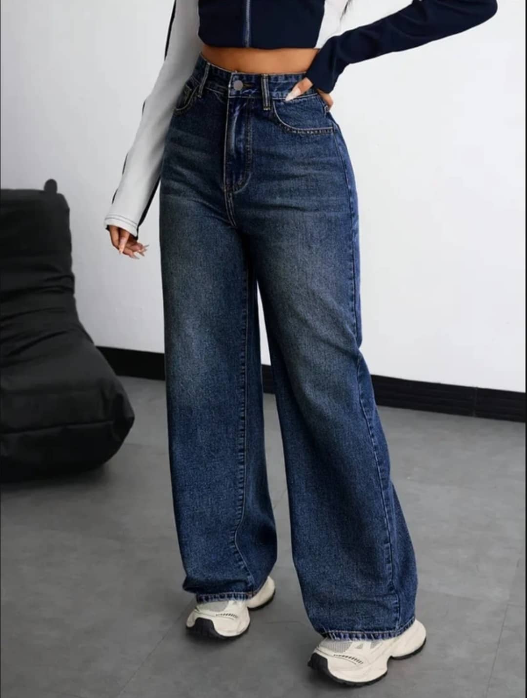 GF Women's Baggy High-Rise Jeans ( Blue ) - Jeans | Buy online on ZillyBuy