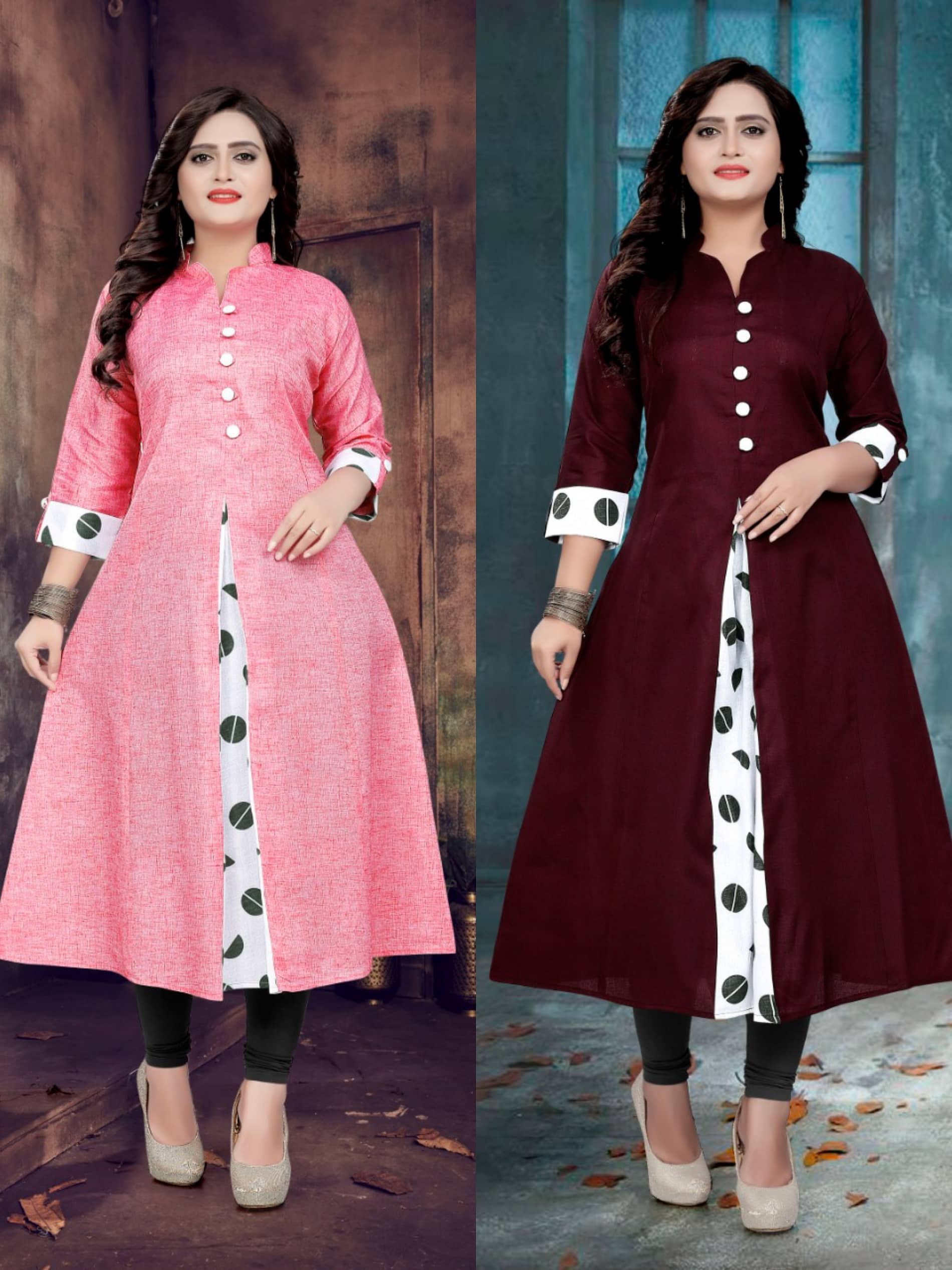 Hetsa Women Cotton Printed Anarkali Kurti ( Multicolor ) - Kurtis, Tunics | Buy online on ZillyBuy