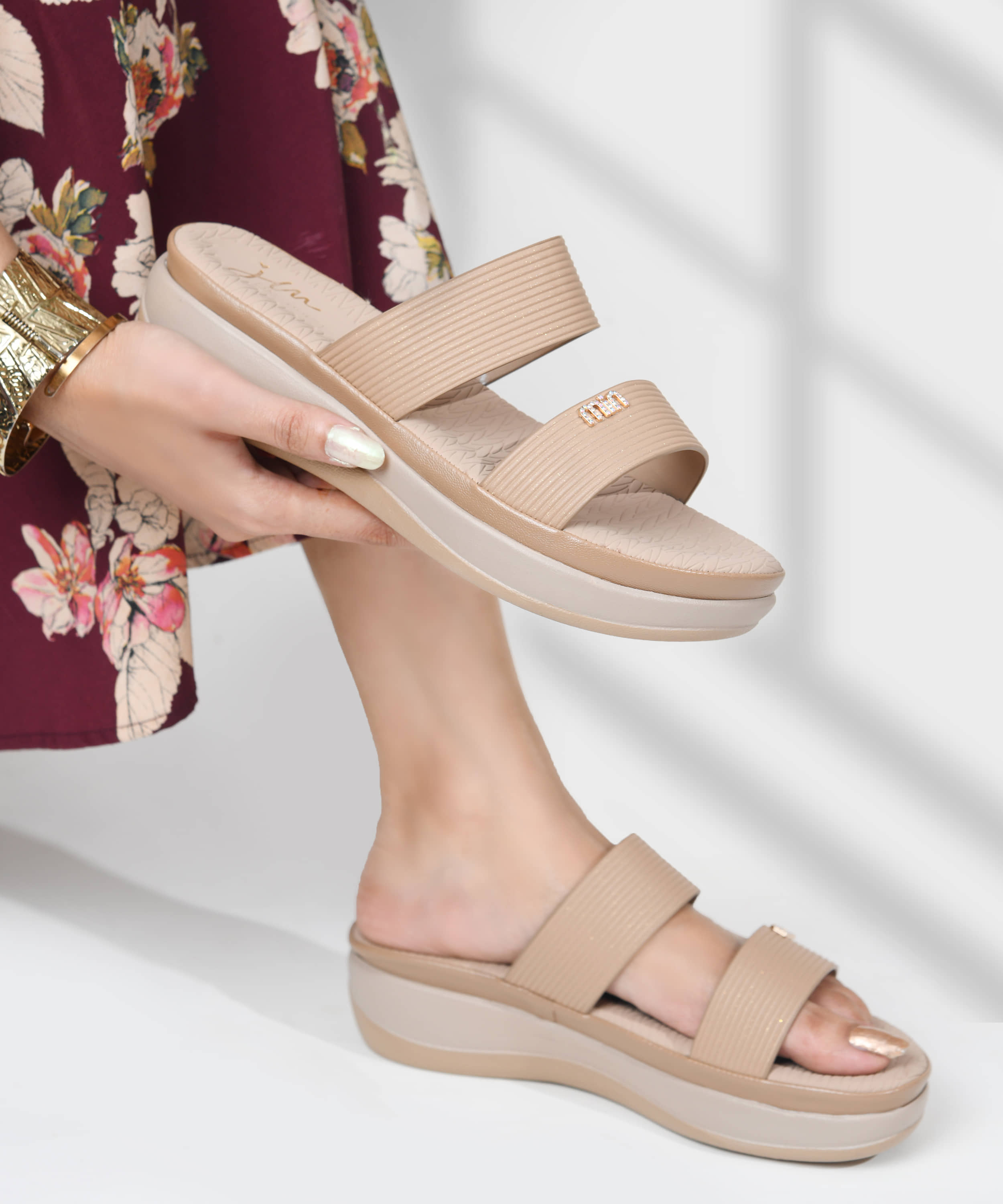 JM Looks Beige Women's Sandal Heels - Heels | Buy online on ZillyBuy