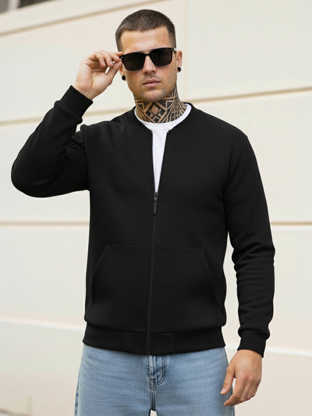 Leotude Fleece Men's Casual Jacket - Black ( Pack of 1 ) - Jackets & Coats | Buy online on ZillyBuy