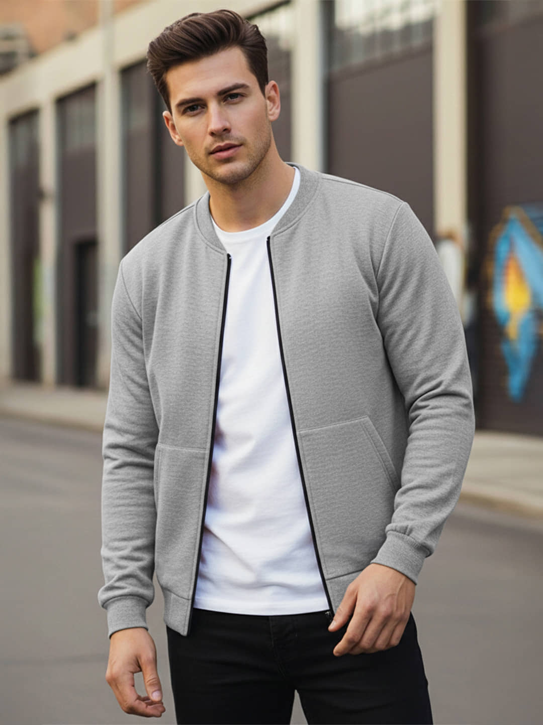 Leotude Fleece Men's Casual Jacket - Grey ( Pack of 1 ) - Jackets & Coats | Buy online on ZillyBuy
