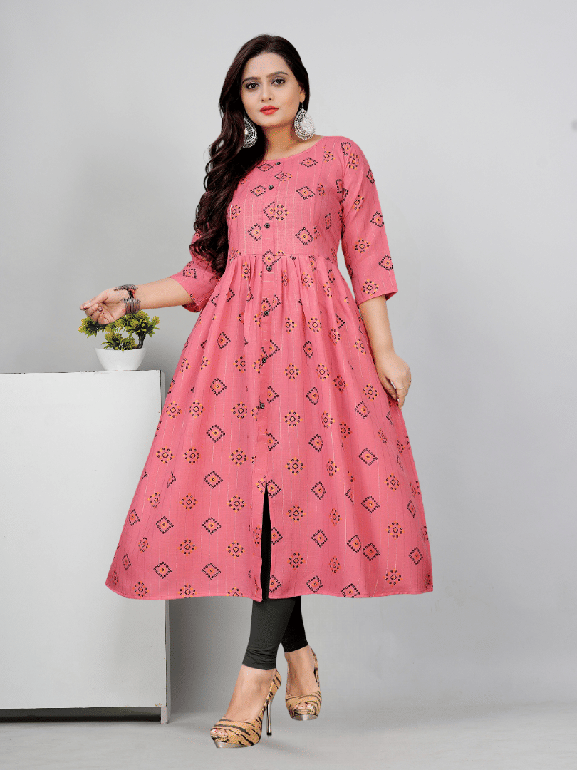 RIAANA Women Cotton Printed Maternity Kurti ( Pink ) - Kurtis, Tunics | Buy online on ZillyBuy