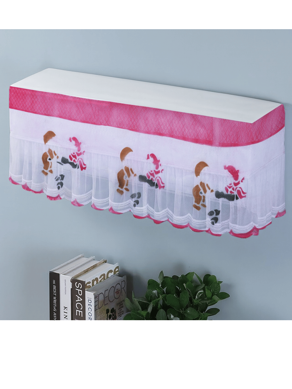 Crosmo Single Polyester Pink AC Cover for 1.5 Ton Split AC
