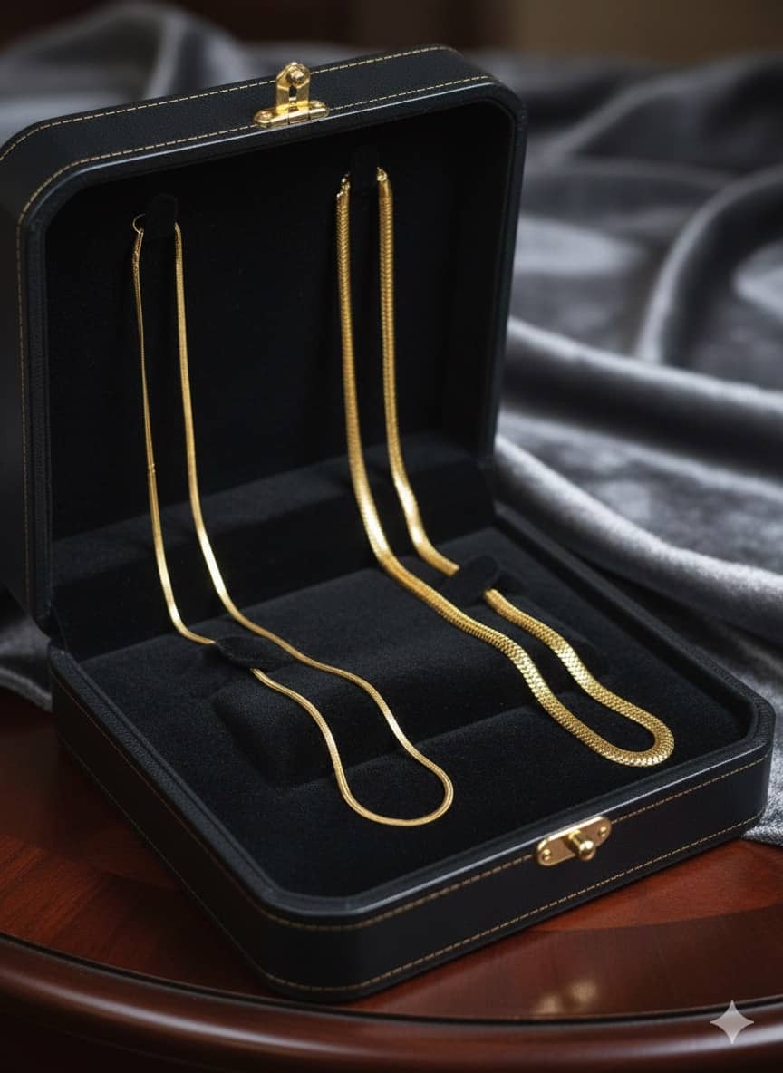 Fadiso Fashion Gold Plated Alloy Chain ( Pack of 2 )