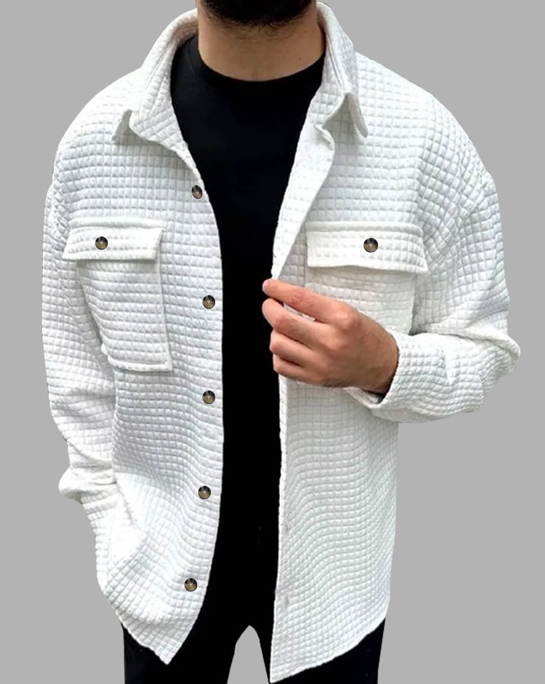 Eyebogler Cotton Blend Polo Collar Men's Sweatshirt - Off-White ( Pack of 1 )