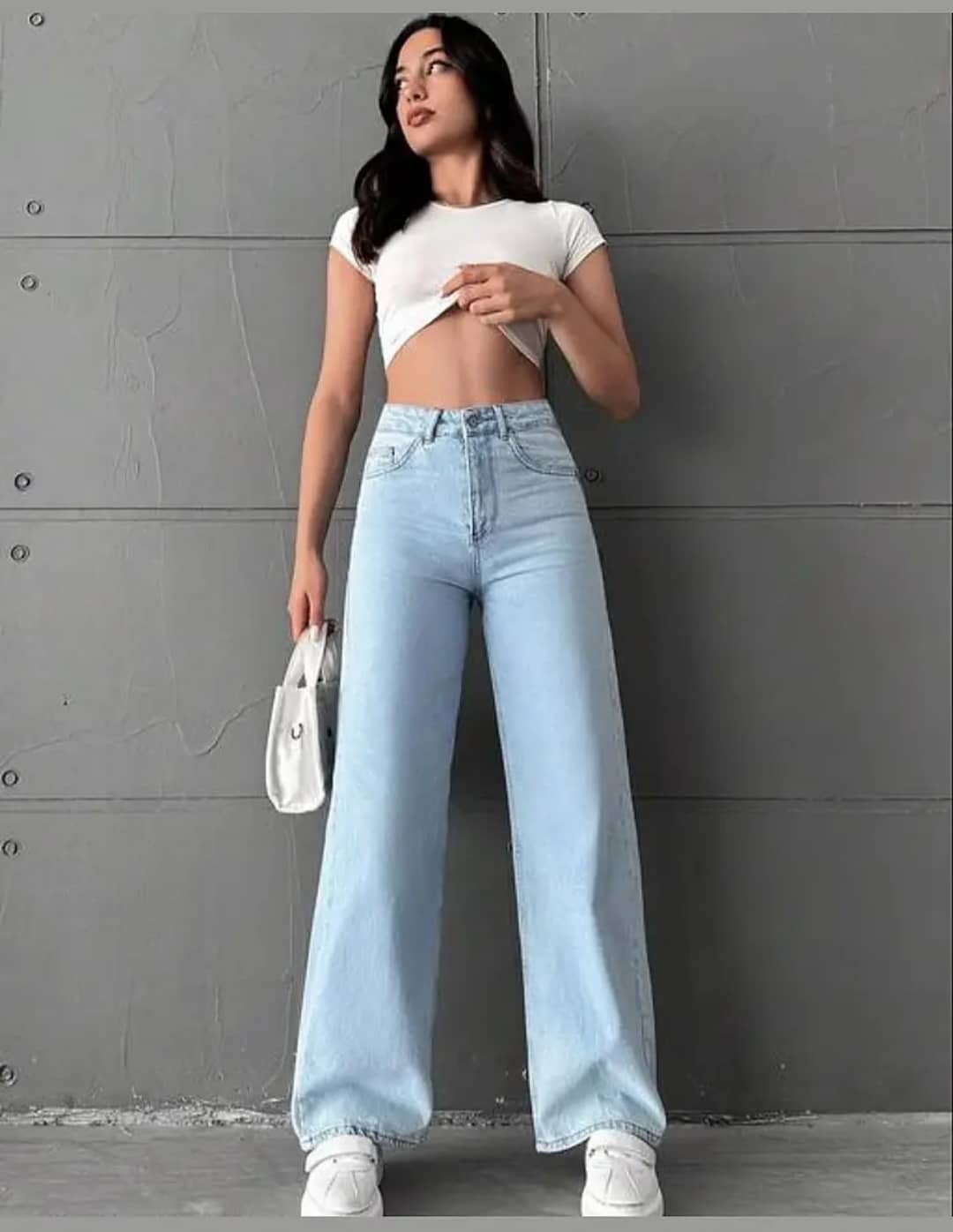 GF Women's Straight Fit High-Rise Jeans ( Ice Blue ) - Jeans | Buy online on ZillyBuy