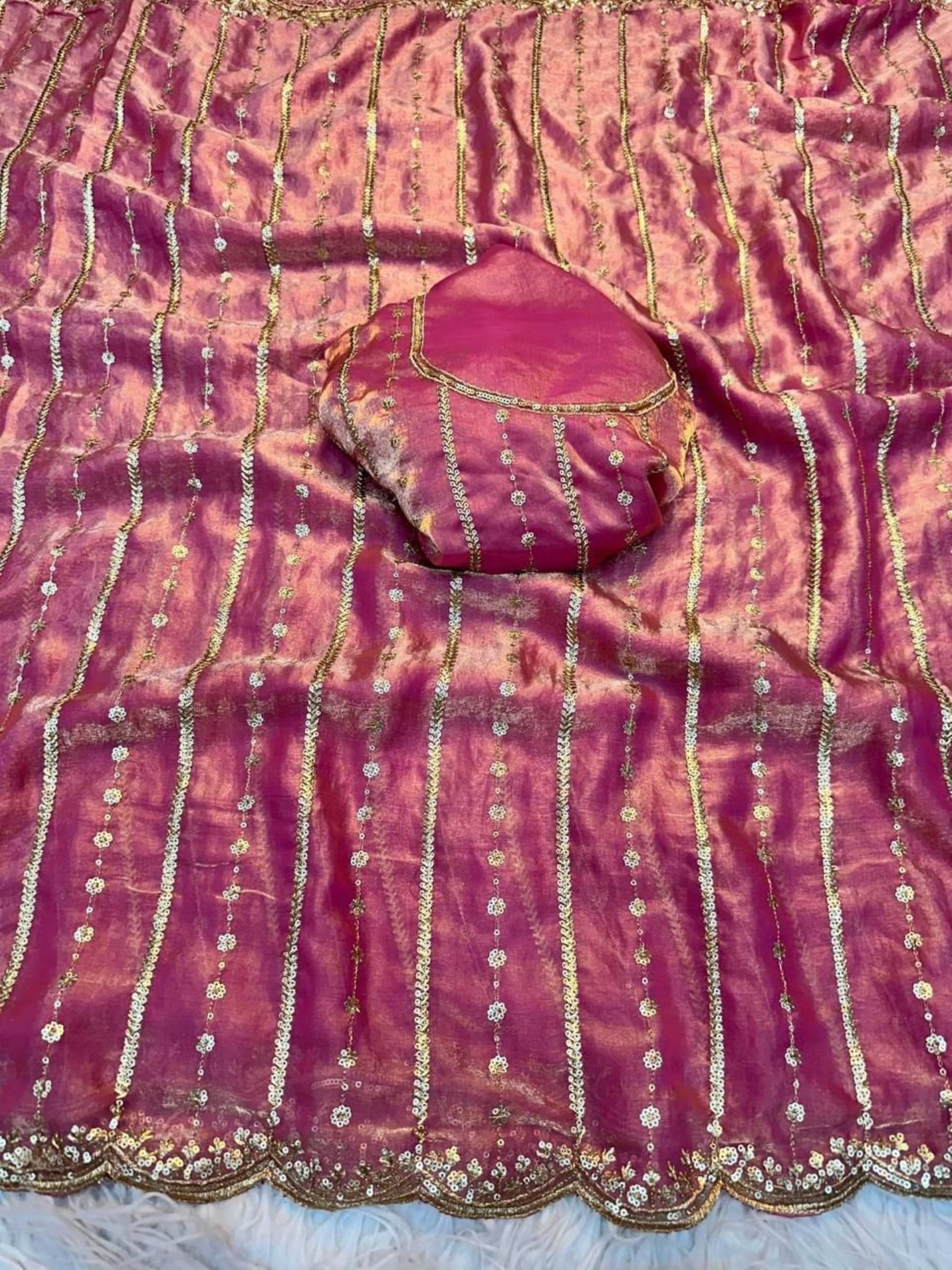 Rangtulika Ethnics Polyester Solid Regular Saree With Unstitched Blouse Piece ( Purple ) - Sarees | Buy online on ZillyBuy