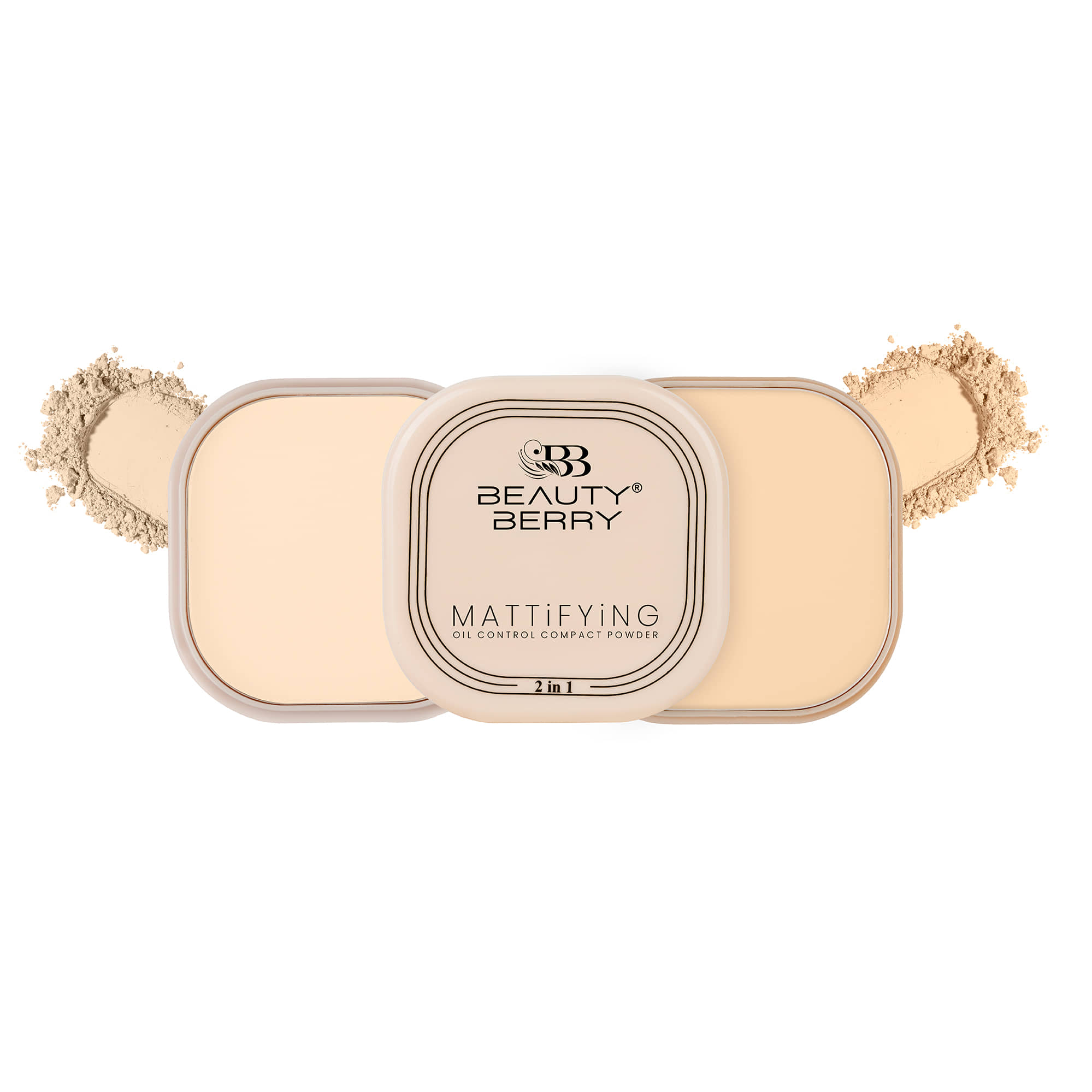 Beauty Berry Mattifying Oil Control Compact Powder 2 in 1 - Natural 18g