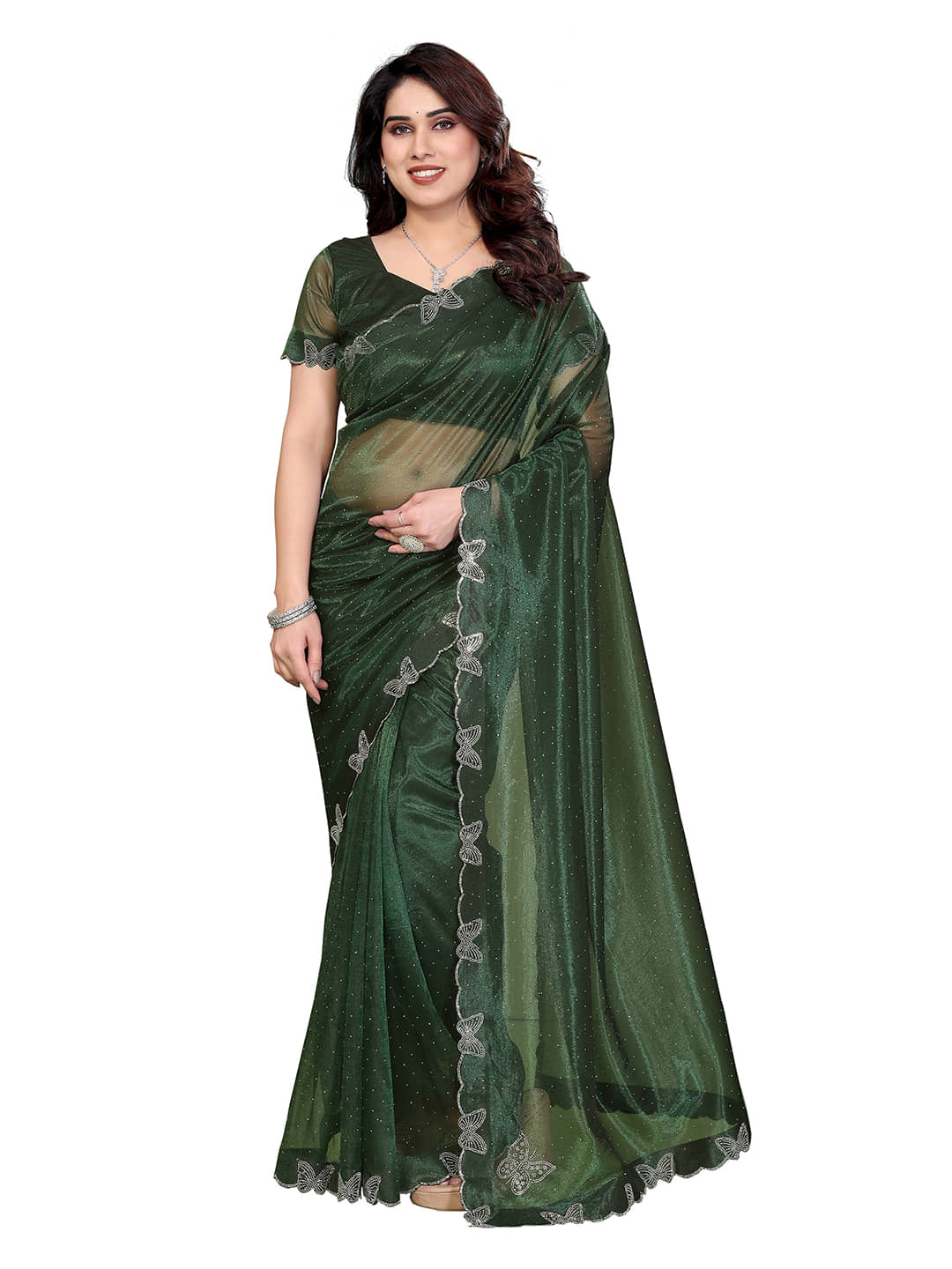 ANAND SAREES Net Solid Regular Saree With Unstitched Blouse Piece ( Yellow ) - Sarees | Buy online on ZillyBuy
