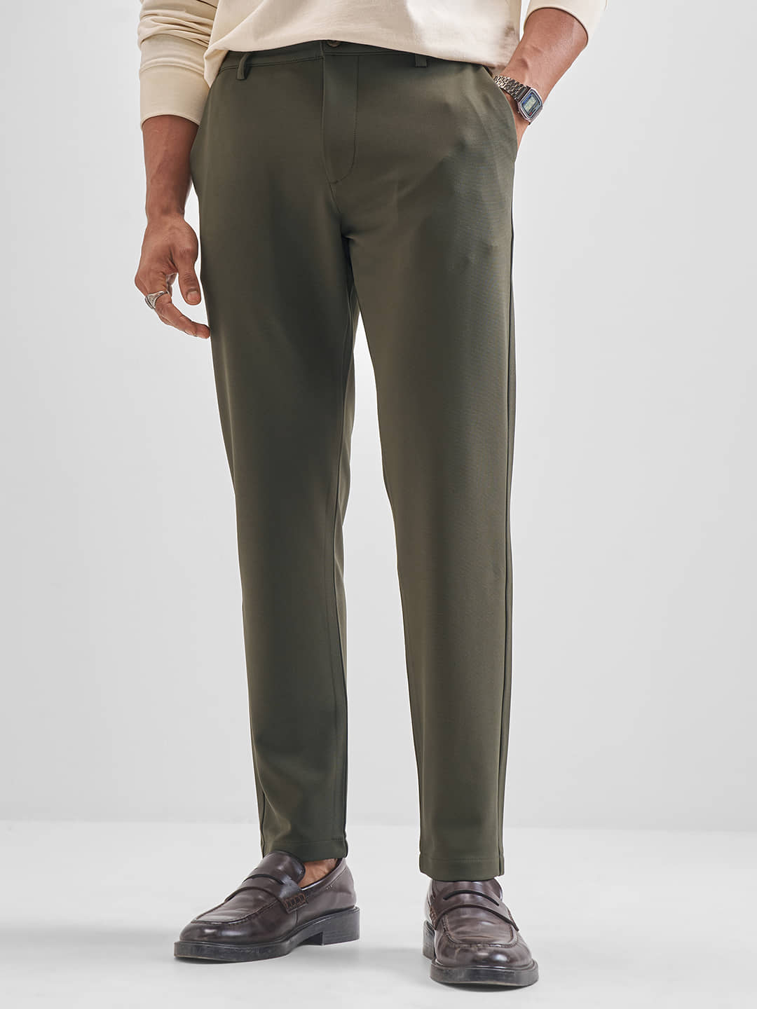 Highlander Relax Men's Chinos - Green ( Pack of 1 ) - Trousers | Buy online on ZillyBuy