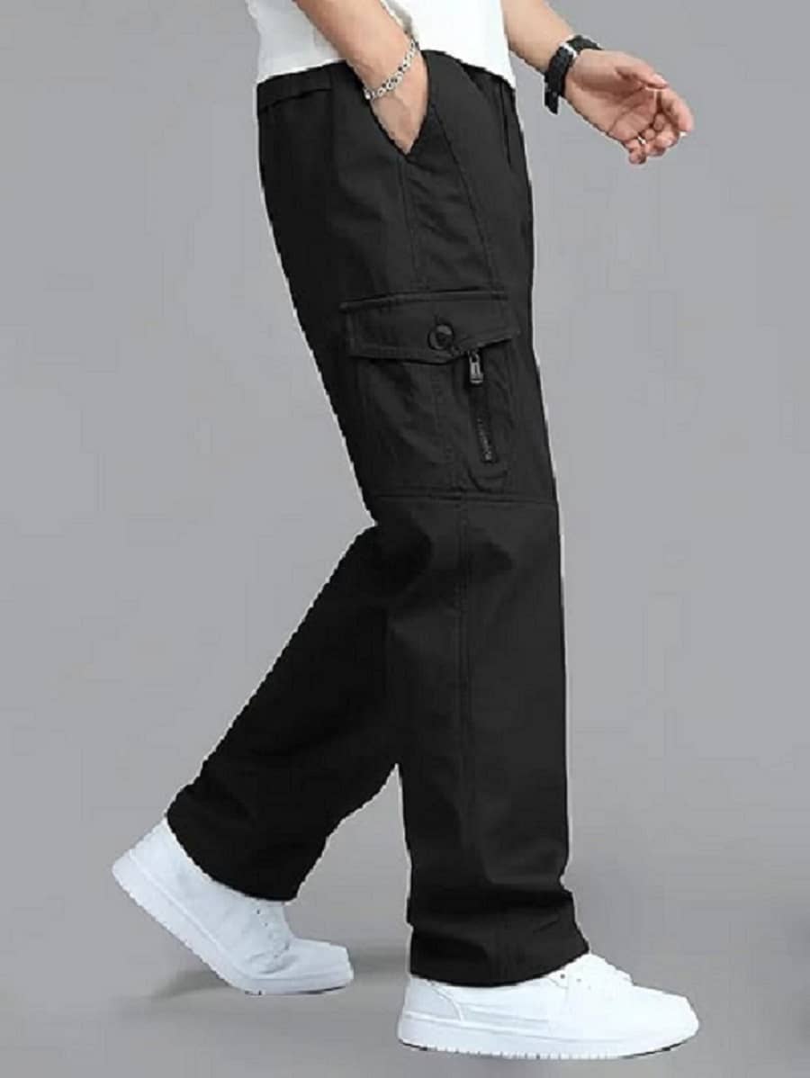 DWIDEN Loose Men's Cargos - Black ( Pack of 1 ) - Trousers | Buy online on ZillyBuy