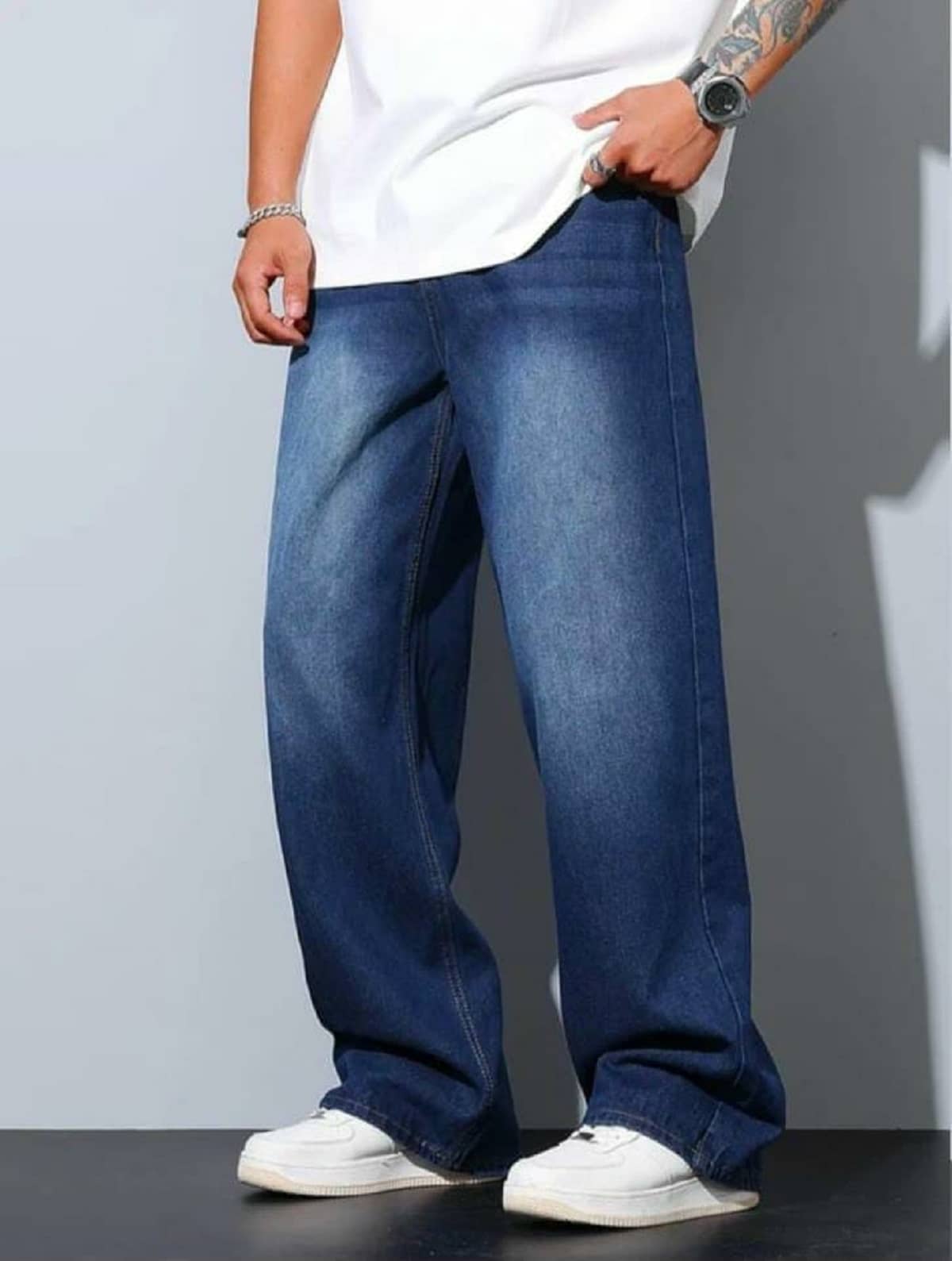 GF Straight Fit Solid Men's High-Rise Jeans - Blue - Jeans | Buy online on ZillyBuy