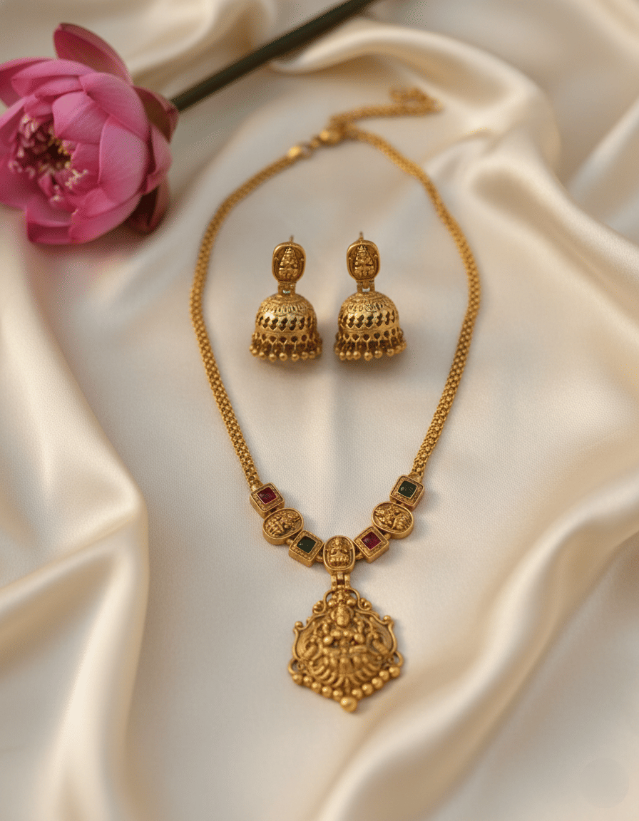 LAFORWORD Gold Religious Pendant With Chain ( Pack of 1 )