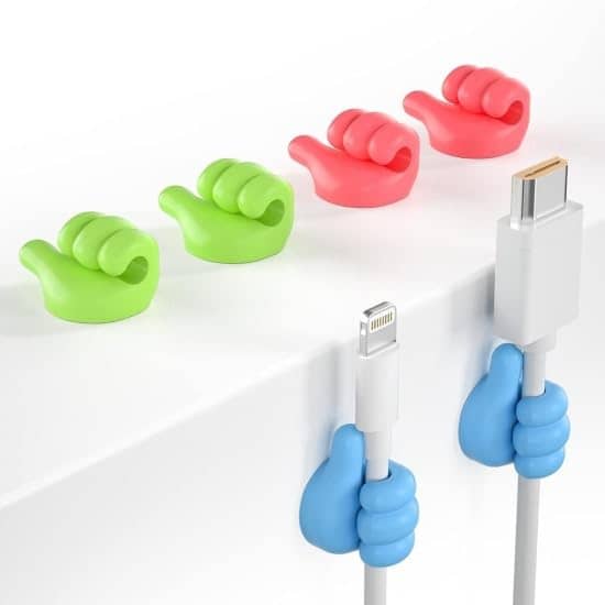 Multi Deal Creative Silicone Thumb Wall Hook - Multifunction Adhesive Cable Clip, Key Hook for Wall (10pcs)