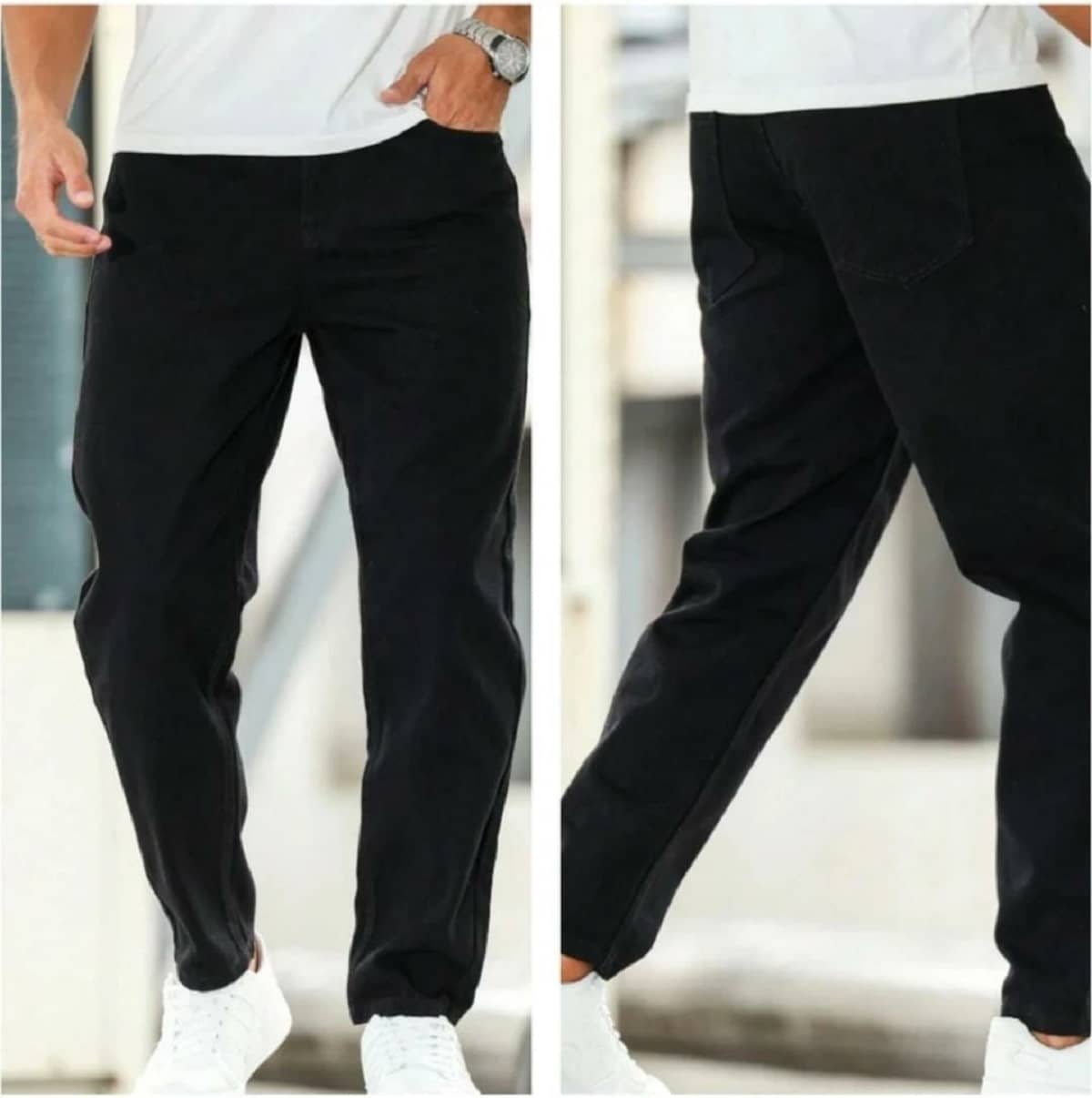 GF Clean Look Men's Mom Fit Mid Rise Jeans - Black - Jeans | Buy online on ZillyBuy