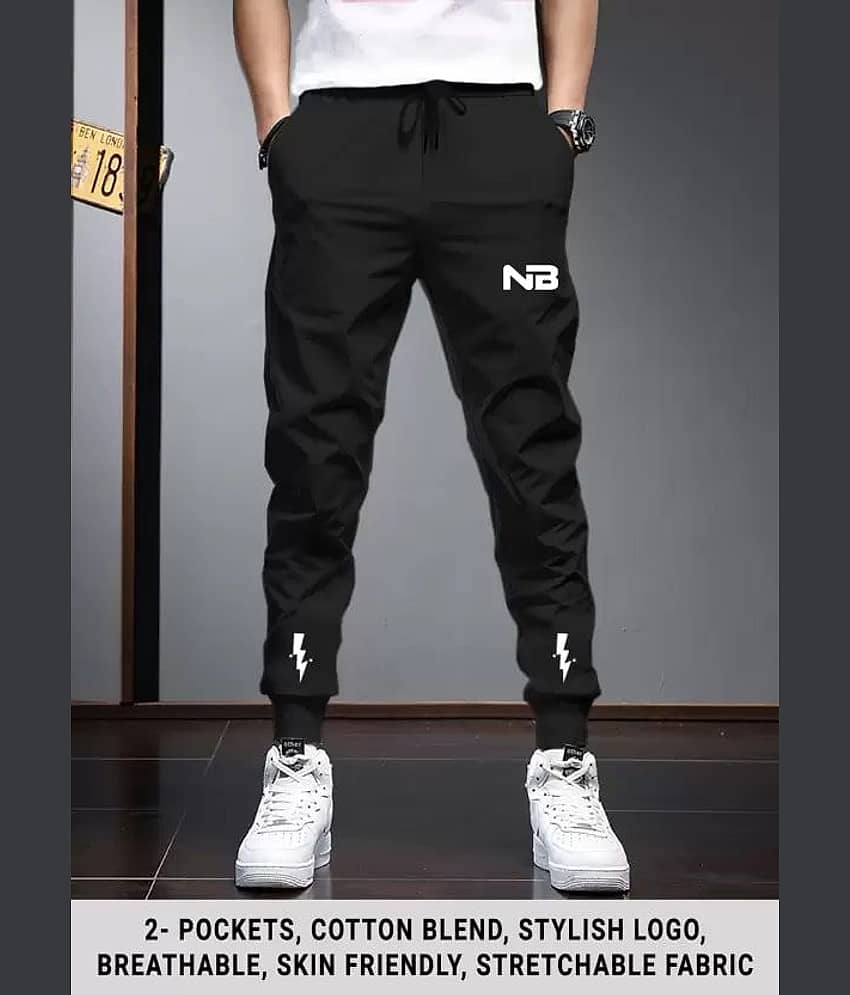 Lieo Trend Black Polyester Blend Men's Trackpants ( Pack of 1 ) - Track Pants | Buy online on ZillyBuy