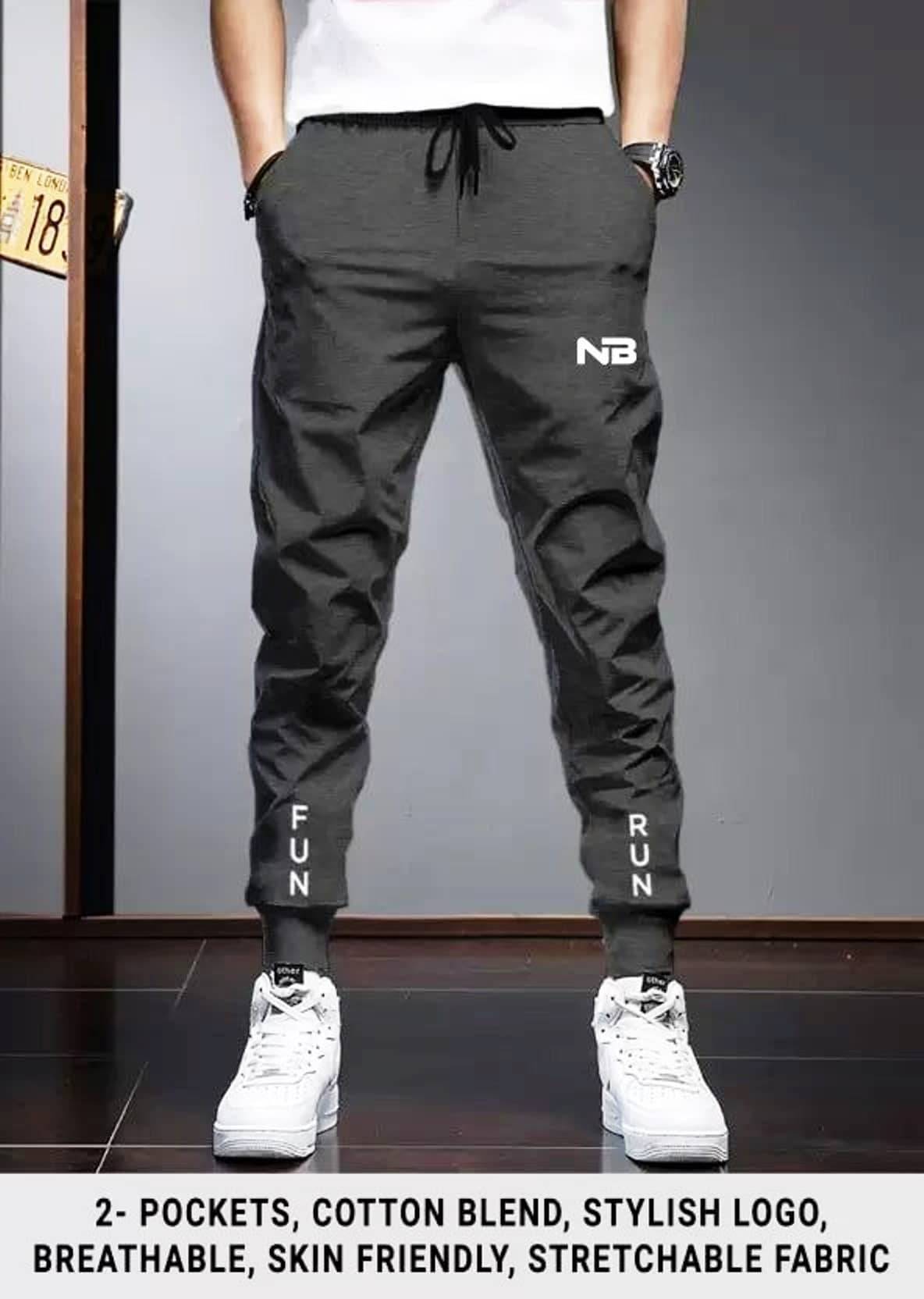 Lieo Trend Grey Polyester Blend Men's Trackpants ( Pack of 1 ) - Track Pants | Buy online on ZillyBuy