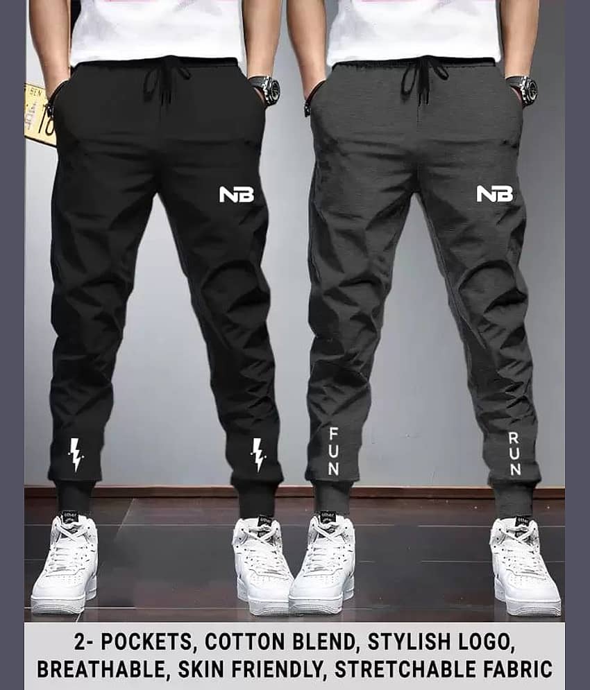 Lieo Trend Multicolor Polyester Blend Men's Trackpants ( Pack of 2 ) - Track Pants | Buy online on ZillyBuy