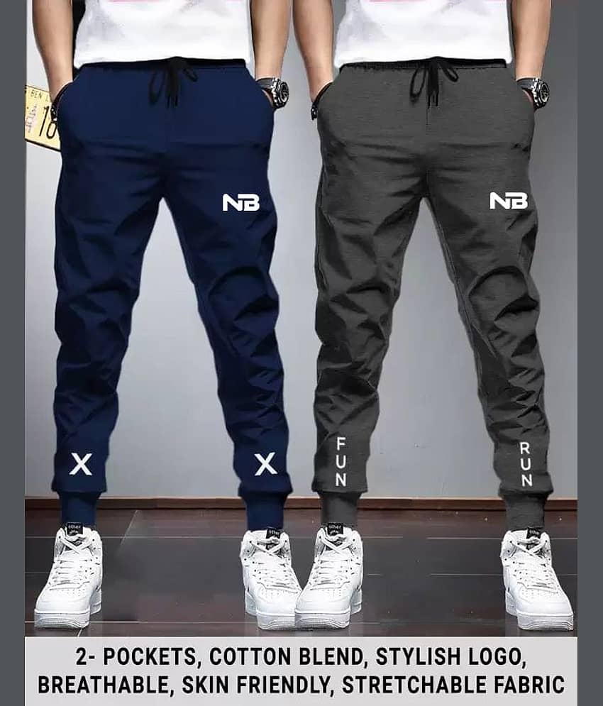 Lieo Trend Multicolor Polyester Blend Men's Trackpants ( Pack of 2 ) - Track Pants | Buy online on ZillyBuy