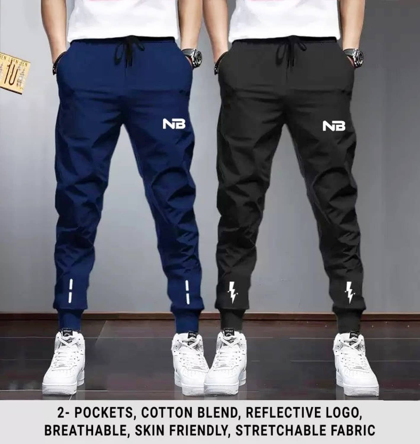 Lieo Trend Multicolor Polyester Blend Men's Trackpants ( Pack of 2 ) - Track Pants | Buy online on ZillyBuy