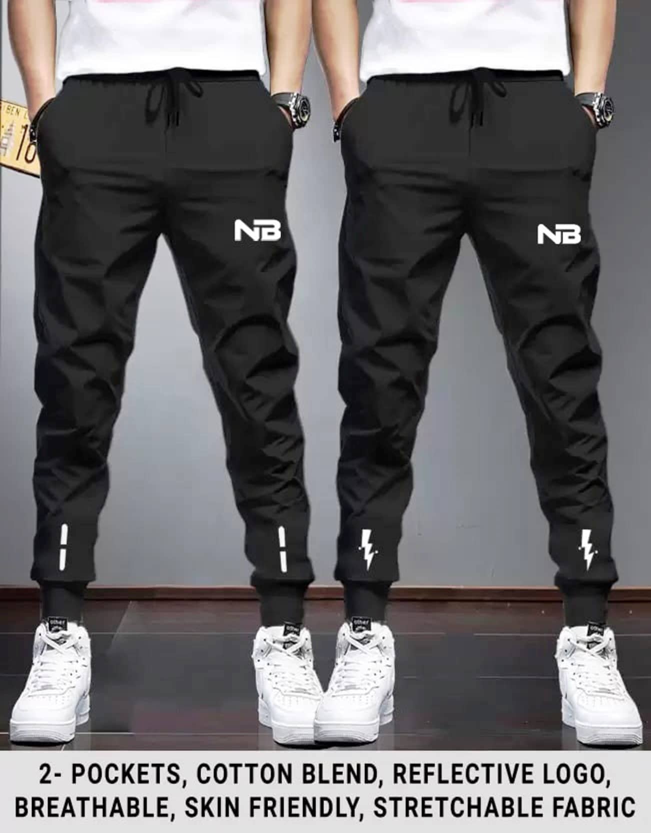 Lieo Trend Multicolor Polyester Blend Men's Trackpants ( Pack of 2 ) - Track Pants | Buy online on ZillyBuy