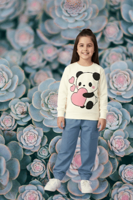 TarrenT HunT Pack of 1 Girls Cotton Blend T-shirt & Pants ( Sky Blue )