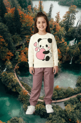 TarrenT HunT Pack of 1 Girls Cotton Blend T-shirt & Pants ( Pink )