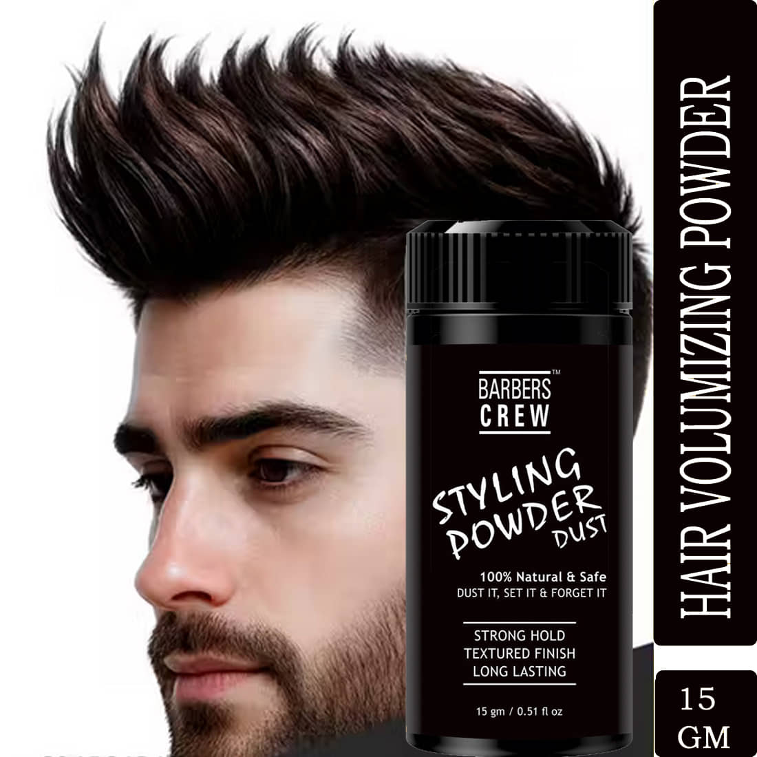 Barbers Crew hair styling powder for High Volume,  Strong Hold Matte 15 gm