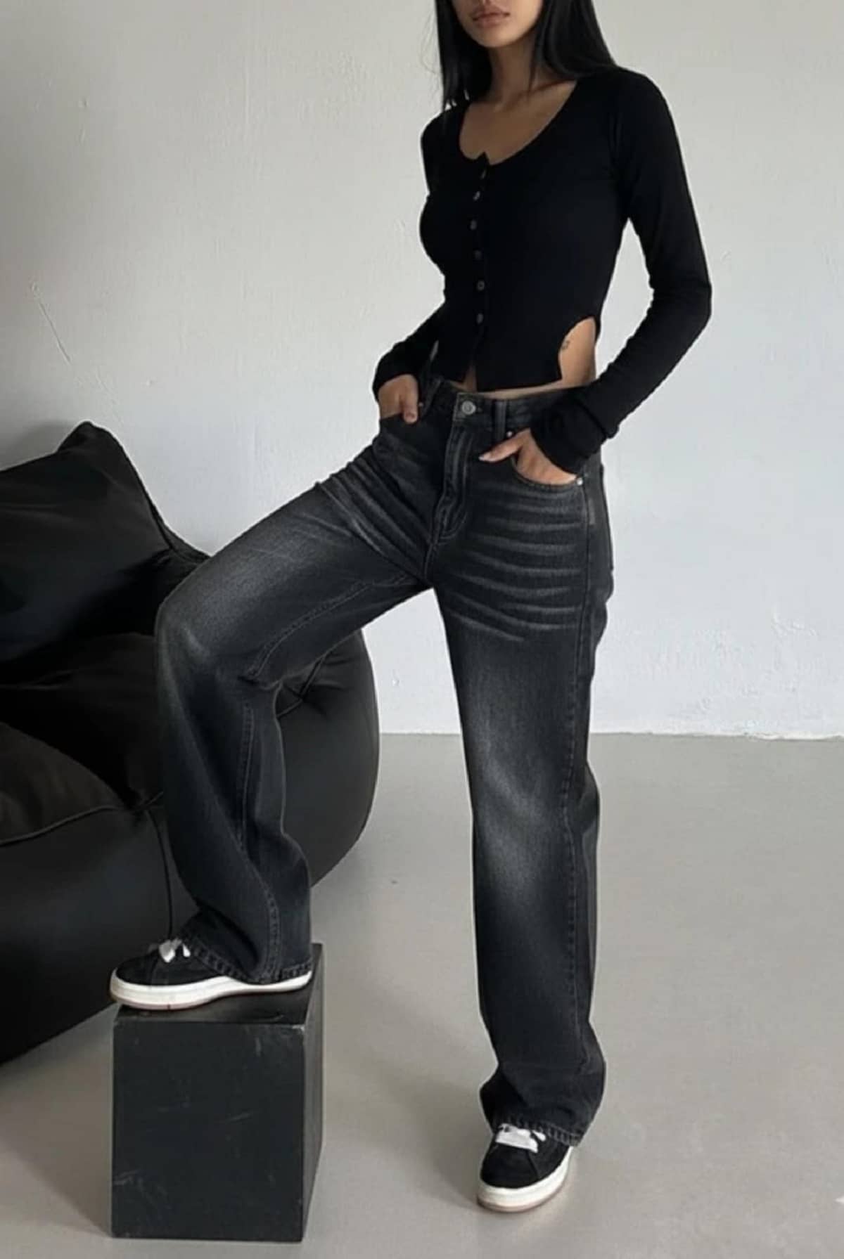 Gazal Fashions Women's Straight Fit High-Rise Jeans ( Black ) - Jeans | Buy online on ZillyBuy