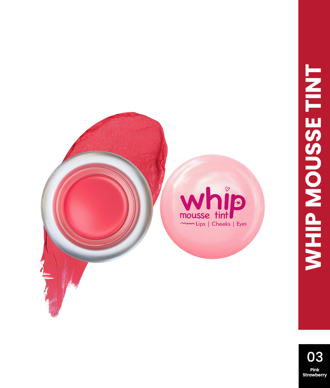 Glam21 Whip Mousse Tint For Eyes & Cheeks Vit-E, Jojoba Oil-Cherry Red Lip Stain 4 G