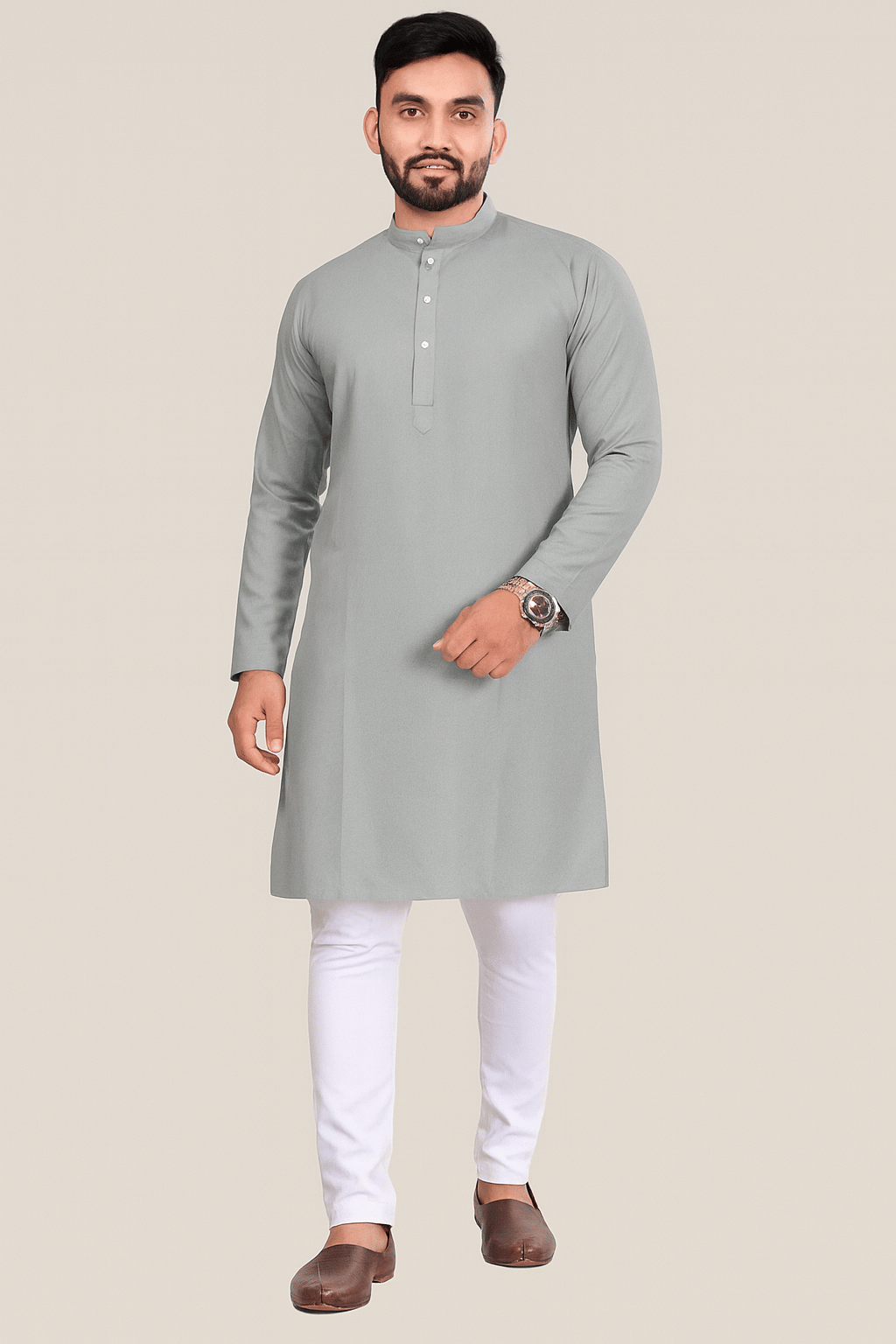 Balaji's Cotton Blend Solid Regular Fit Kurta Pyjama Set For Men ( Pink ) - Kurtas & Kurta Sets | Buy online on ZillyBuy