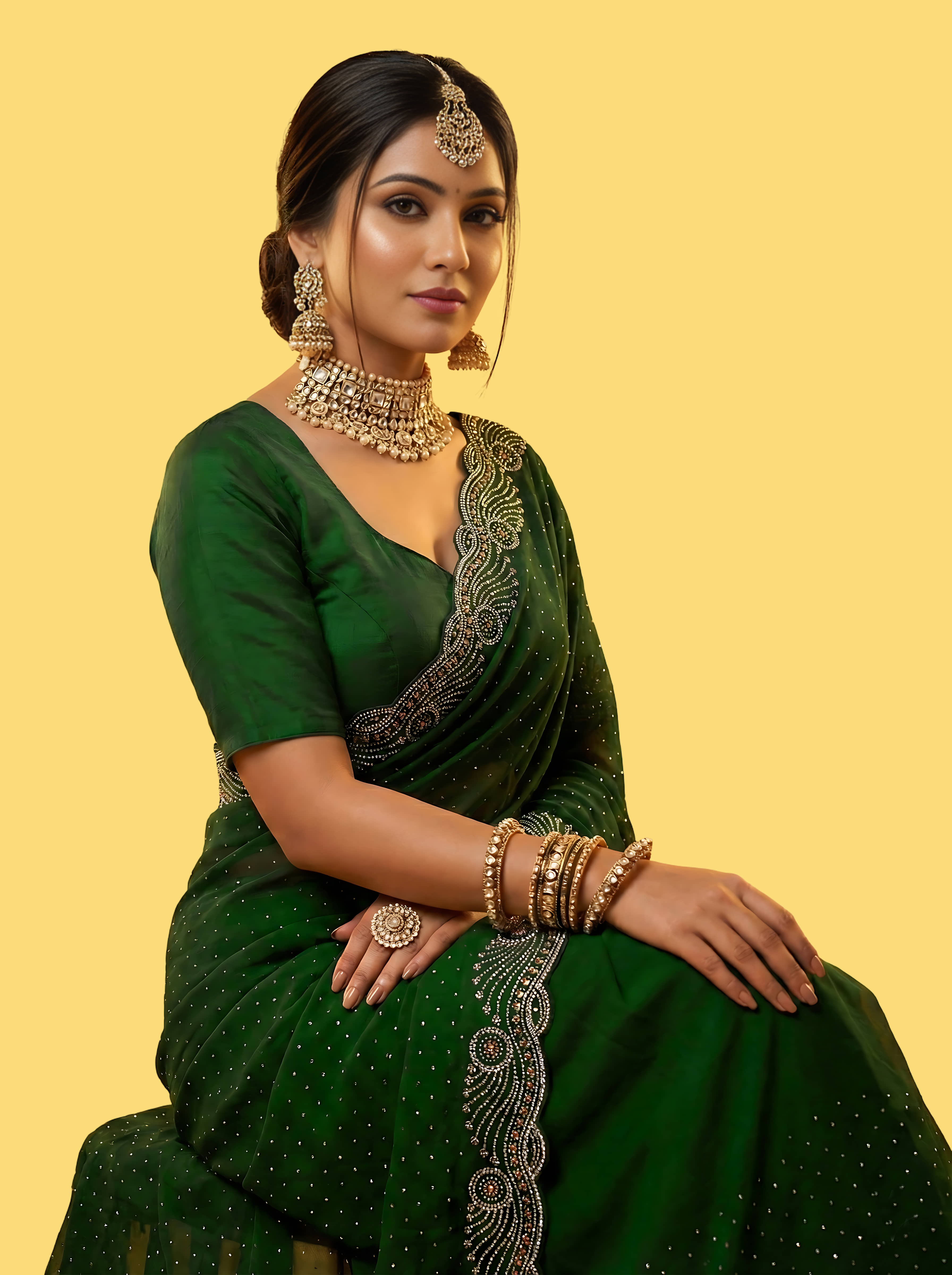Indy Bliss Silk Striped Regular Saree With Unstitched Blouse Piece ( Light green ) - Sarees | Buy online on ZillyBuy