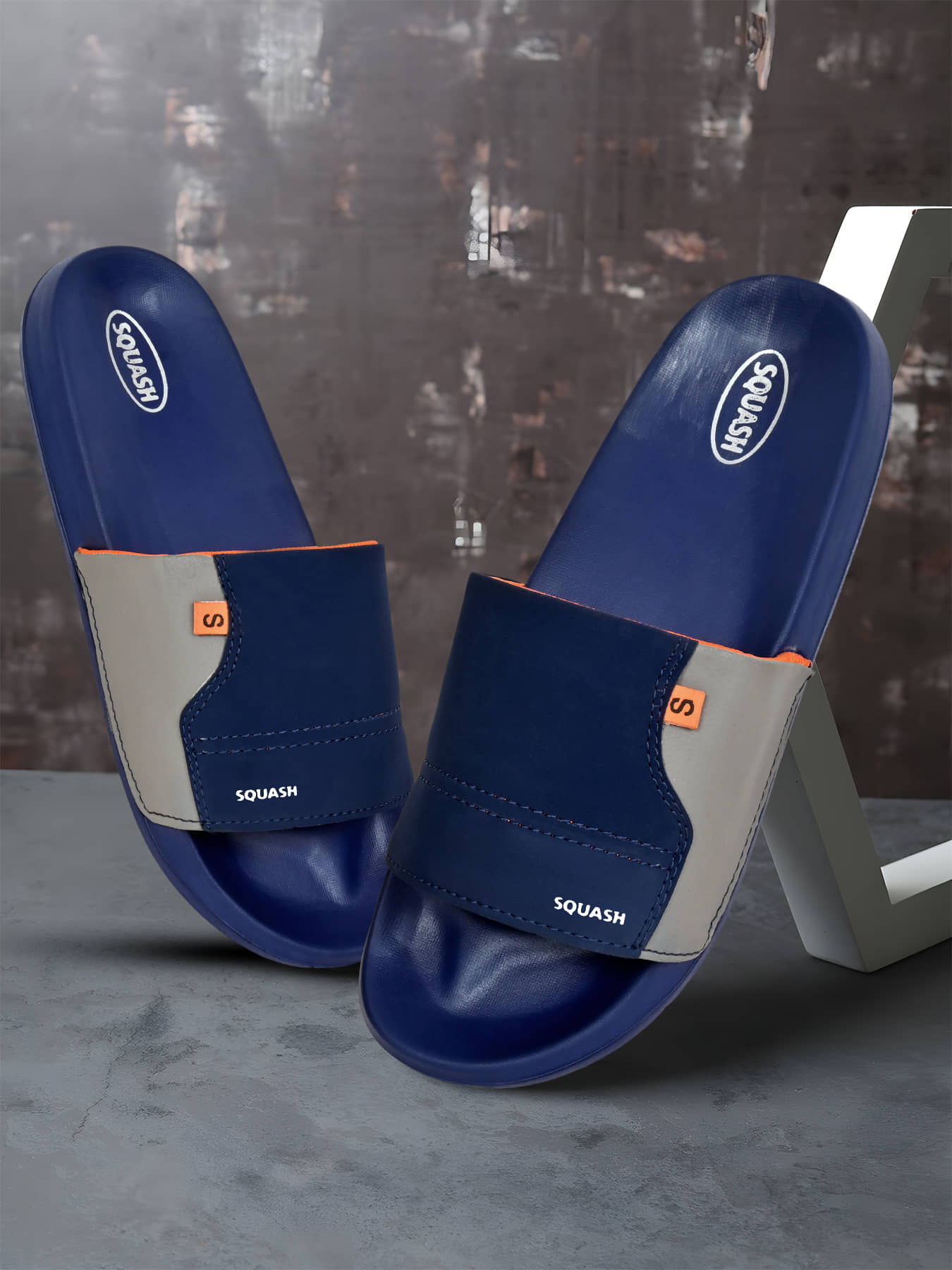 Squash Blue Men's Slide Flip Flop