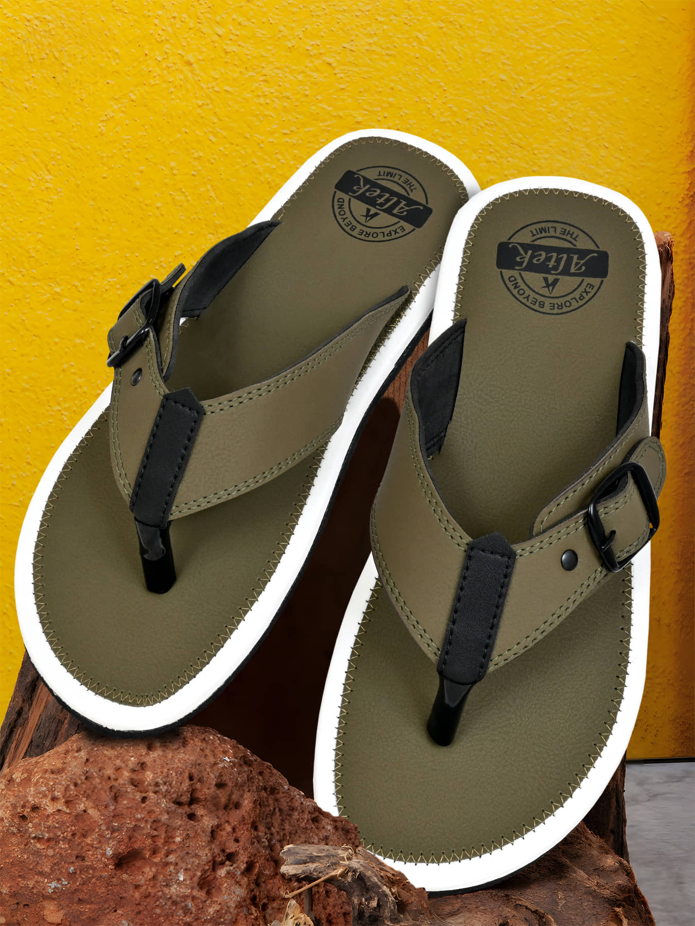 Altek Green Men's Thong Flip Flop