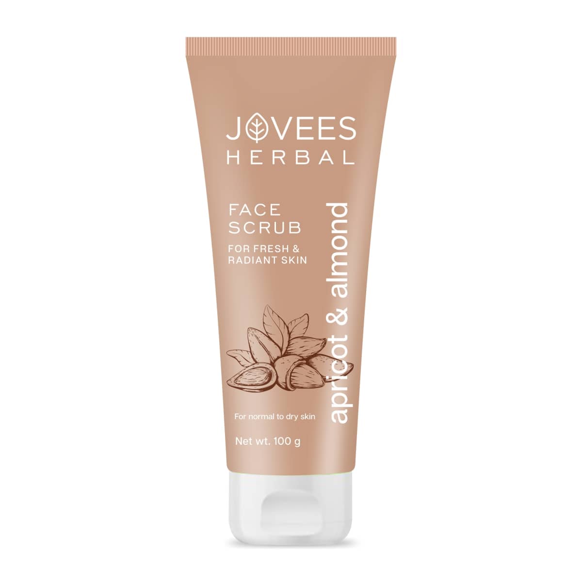 Jovees Herbal Apricot & Almond Face Scrub Removes Dead Skin, For Normal to Dry Skin 100g (Pack of 1)