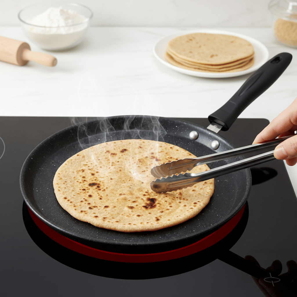 LAZYWINDOW Non Stick Iron Dosa Tawa/Flat Tawa Induction Bottom Bakelite Handle 2 mm Thickness 24 cm Diameter - Cookware | Buy online on ZillyBuy