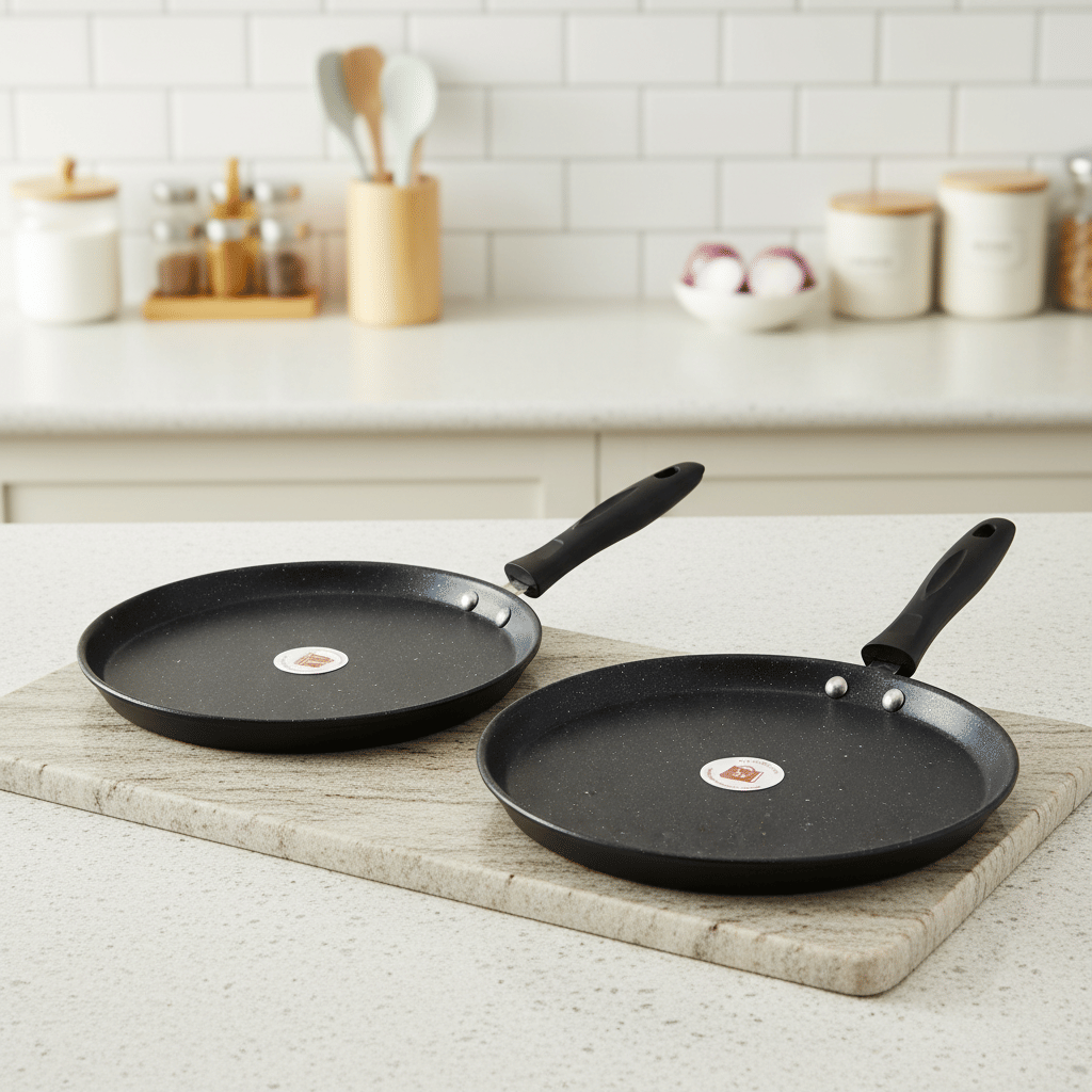 LAZYWINDOW Non Stick Non-stick Dosa Tawa/Flat Tawa Induction Bottom Bakelite Handle 2 mm Thickness 24 cm Diameter - Cookware | Buy online on ZillyBuy