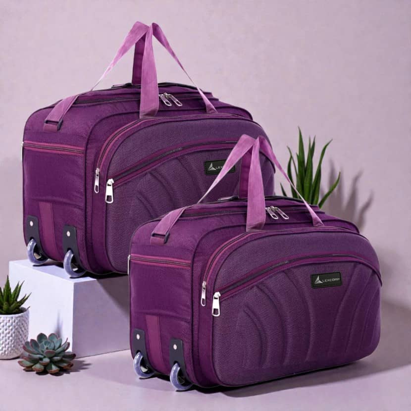 LEXCORP 55 Ltrs Purple Polyester Duffle Bag