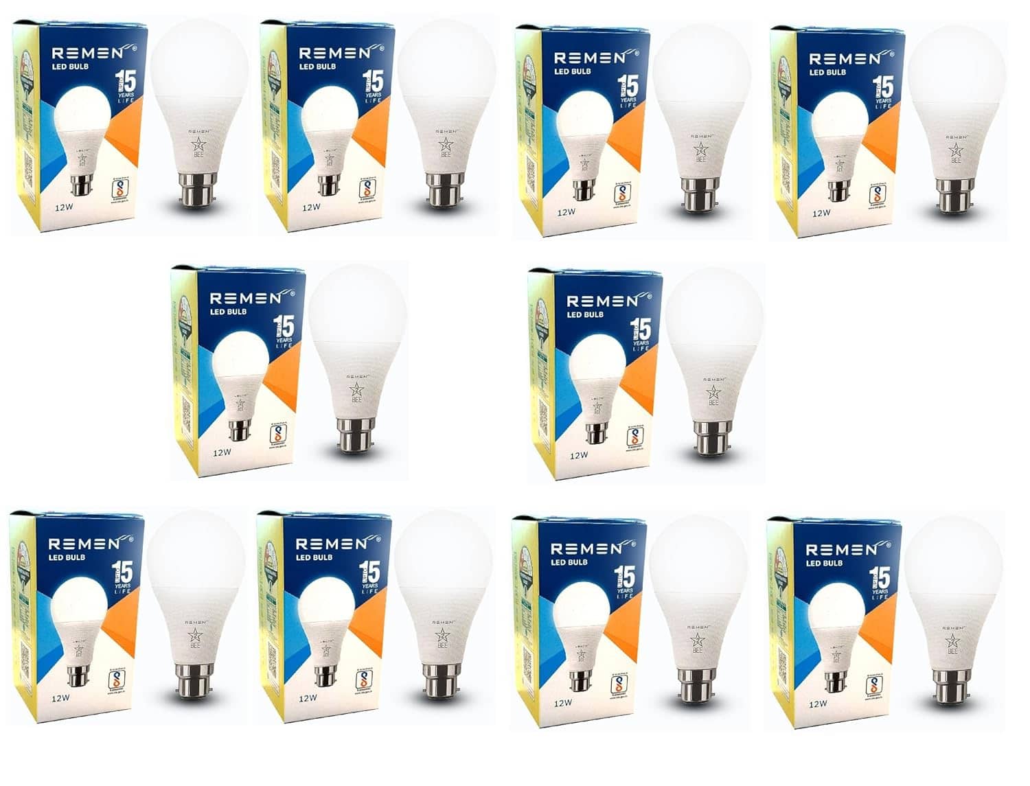 Remen 12W Cool Day Light LED Bulb ( pack of 10 )