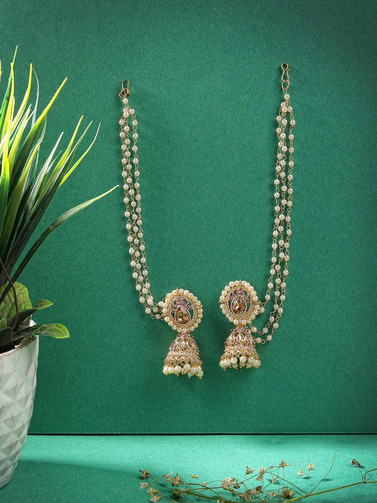 Sukkhi White Jhumki Earrings ( Pack of 2 ) - Earrings | Buy online on ZillyBuy