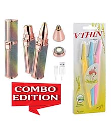 VTHIN RAZOR WITH Multicolor Cordless Eyebrow Trimmer With 60 minutes Runtime