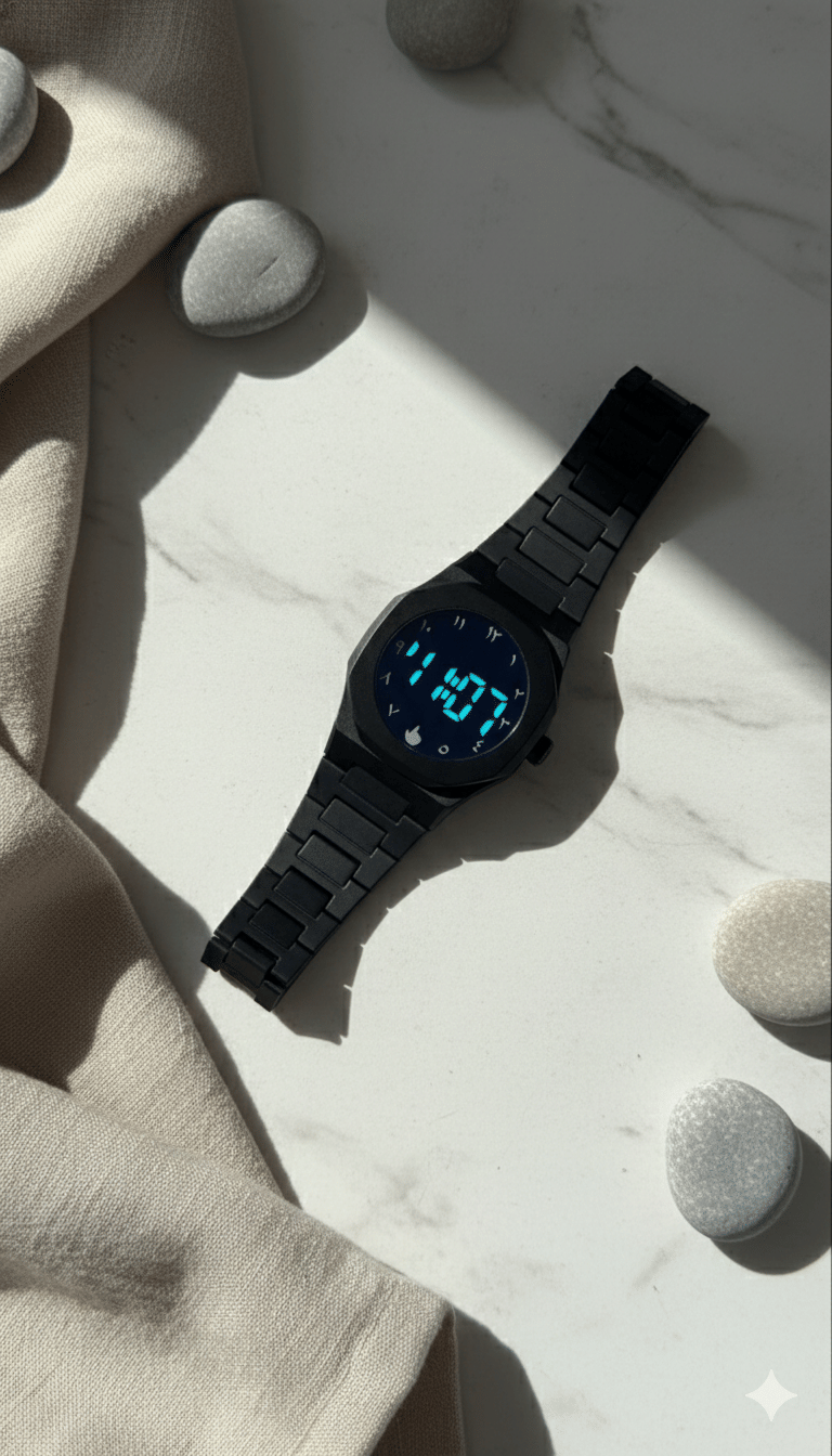 Fadiso Fashion Black Metal Digital Men's Watch