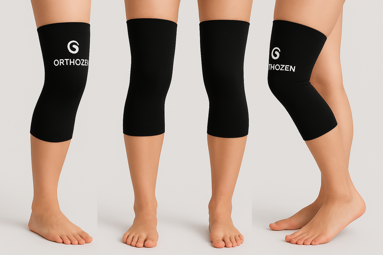 Orthozen Black Knee Support ( Pack of 2 ) - Sports and Fitness Equipment | Buy online on ZillyBuy